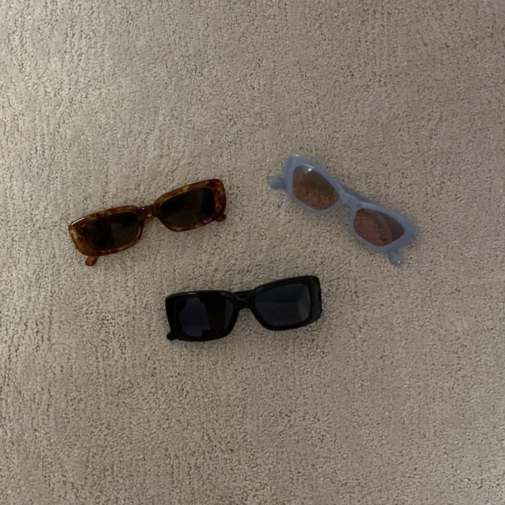 Womens Sunglasses Trio - Black, Tortoiseshell, and Light Blue Frames